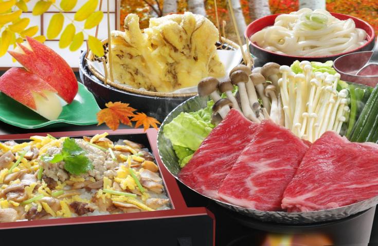 松茸ちらしごはんと牛すき鍋御膳（イメージ）