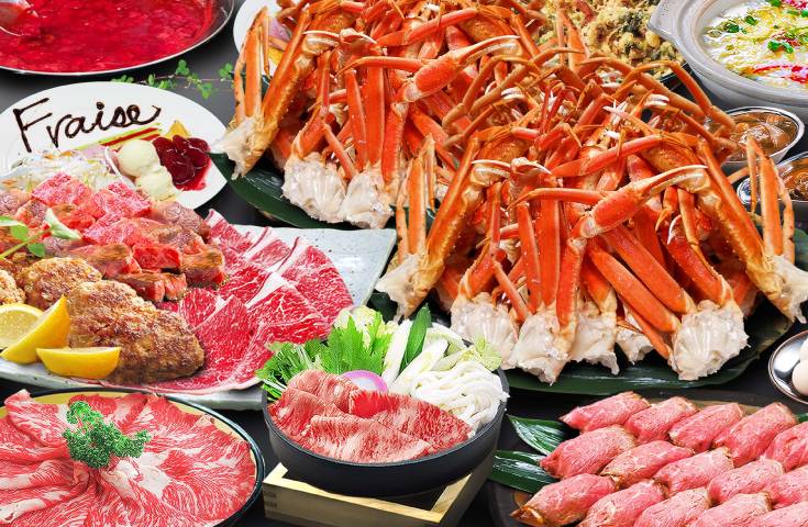 三大牛＆ズワイガニ＆シェフデザート食べ放題