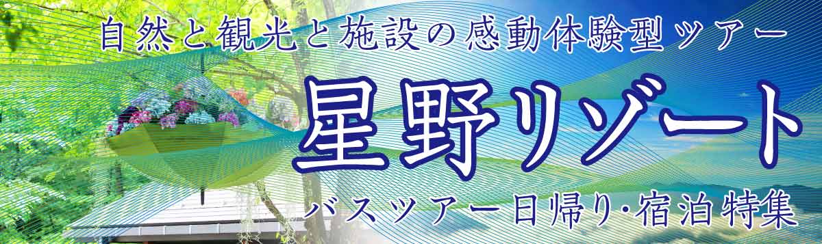 【星野リゾート】日帰り・宿泊バスツアー