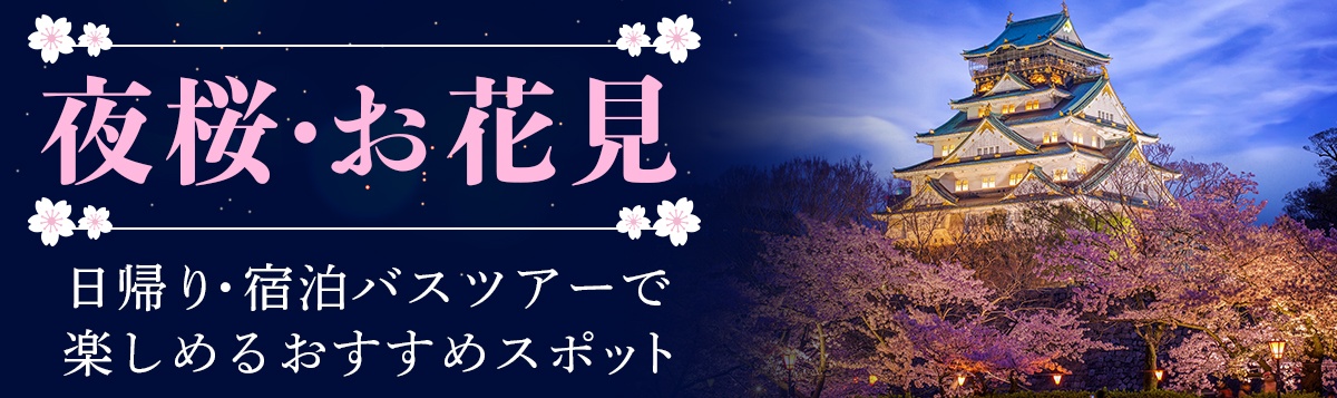 【夜桜・お花見】日帰り・宿泊バスツアーで楽しめるおすすめスポット厳選15選